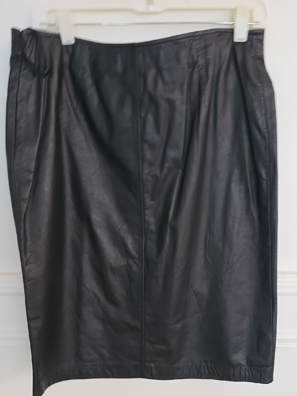 Nine West Black Leather Pencil Skirt